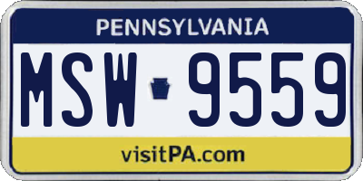 PA license plate MSW9559
