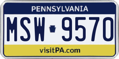 PA license plate MSW9570