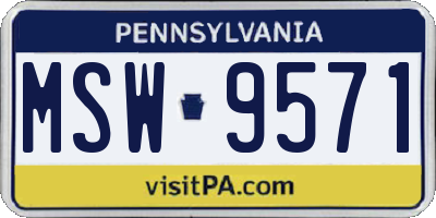 PA license plate MSW9571
