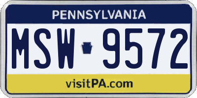 PA license plate MSW9572