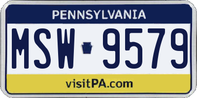 PA license plate MSW9579