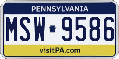 PA license plate MSW9586