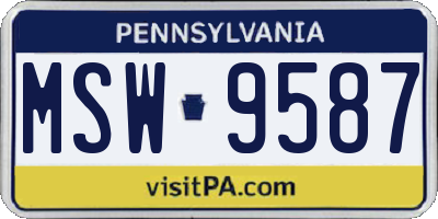 PA license plate MSW9587