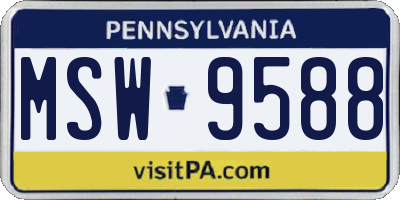 PA license plate MSW9588