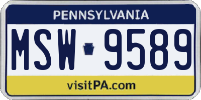 PA license plate MSW9589