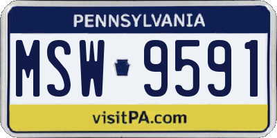 PA license plate MSW9591
