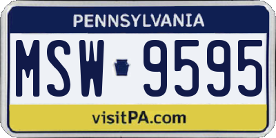PA license plate MSW9595