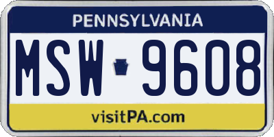 PA license plate MSW9608