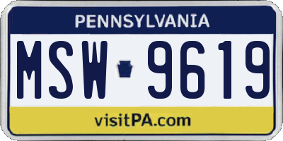 PA license plate MSW9619