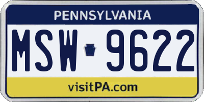 PA license plate MSW9622