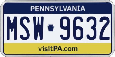 PA license plate MSW9632