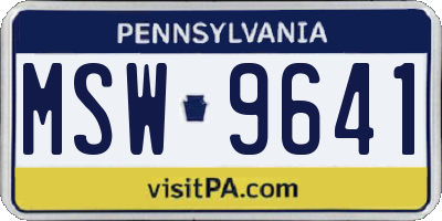 PA license plate MSW9641