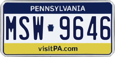 PA license plate MSW9646