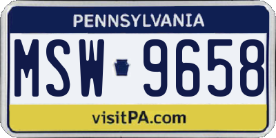 PA license plate MSW9658