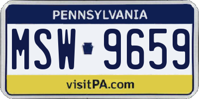 PA license plate MSW9659
