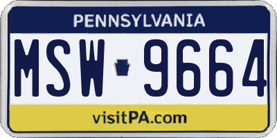 PA license plate MSW9664