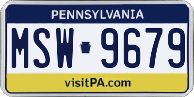 PA license plate MSW9679
