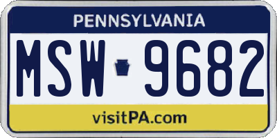 PA license plate MSW9682