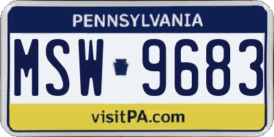 PA license plate MSW9683