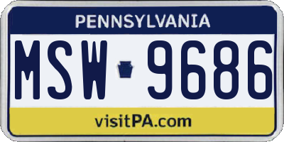 PA license plate MSW9686