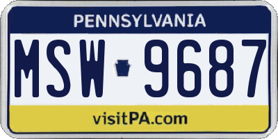 PA license plate MSW9687