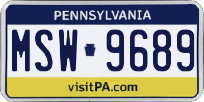 PA license plate MSW9689