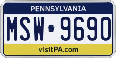 PA license plate MSW9690