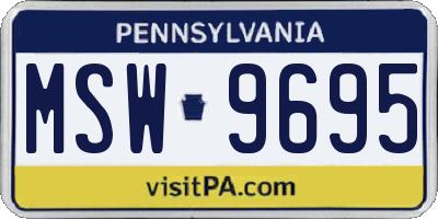 PA license plate MSW9695