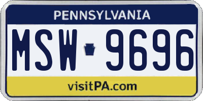 PA license plate MSW9696
