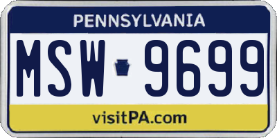 PA license plate MSW9699