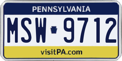 PA license plate MSW9712