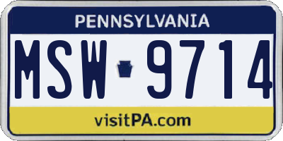 PA license plate MSW9714