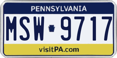 PA license plate MSW9717