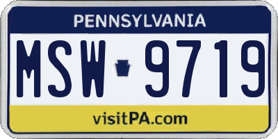 PA license plate MSW9719