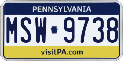 PA license plate MSW9738