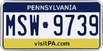 PA license plate MSW9739