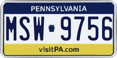 PA license plate MSW9756