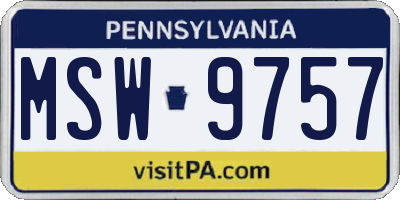 PA license plate MSW9757