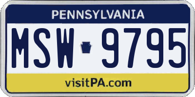 PA license plate MSW9795
