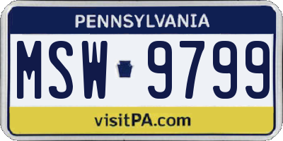 PA license plate MSW9799
