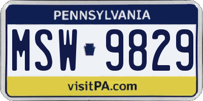PA license plate MSW9829