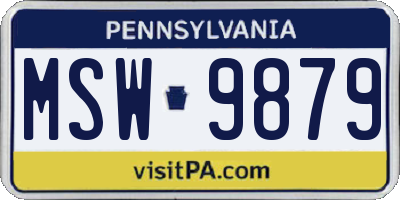 PA license plate MSW9879