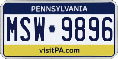 PA license plate MSW9896