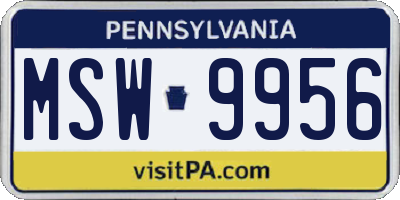 PA license plate MSW9956