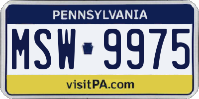 PA license plate MSW9975
