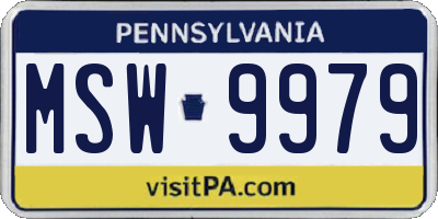 PA license plate MSW9979