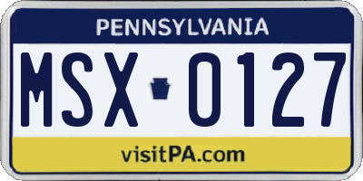 PA license plate MSX0127