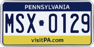 PA license plate MSX0129