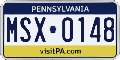 PA license plate MSX0148