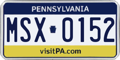 PA license plate MSX0152
